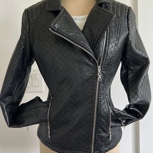 Faux black Leather Jacket size small